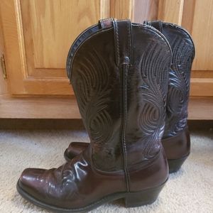 Men's Laredo Cowboy Boots Mahogany Leather Sz 10EE